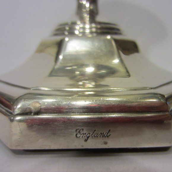 Ellis Barker England Silver Candle Holders Pair Marked Symbolized - Picture 4 of 12